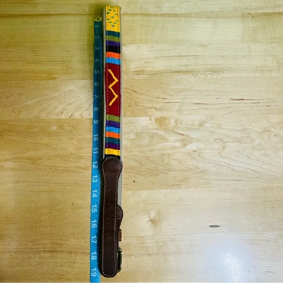 A Tail We Could Wag Cotton & Leather Belt size 32 - Picture 6 of 6